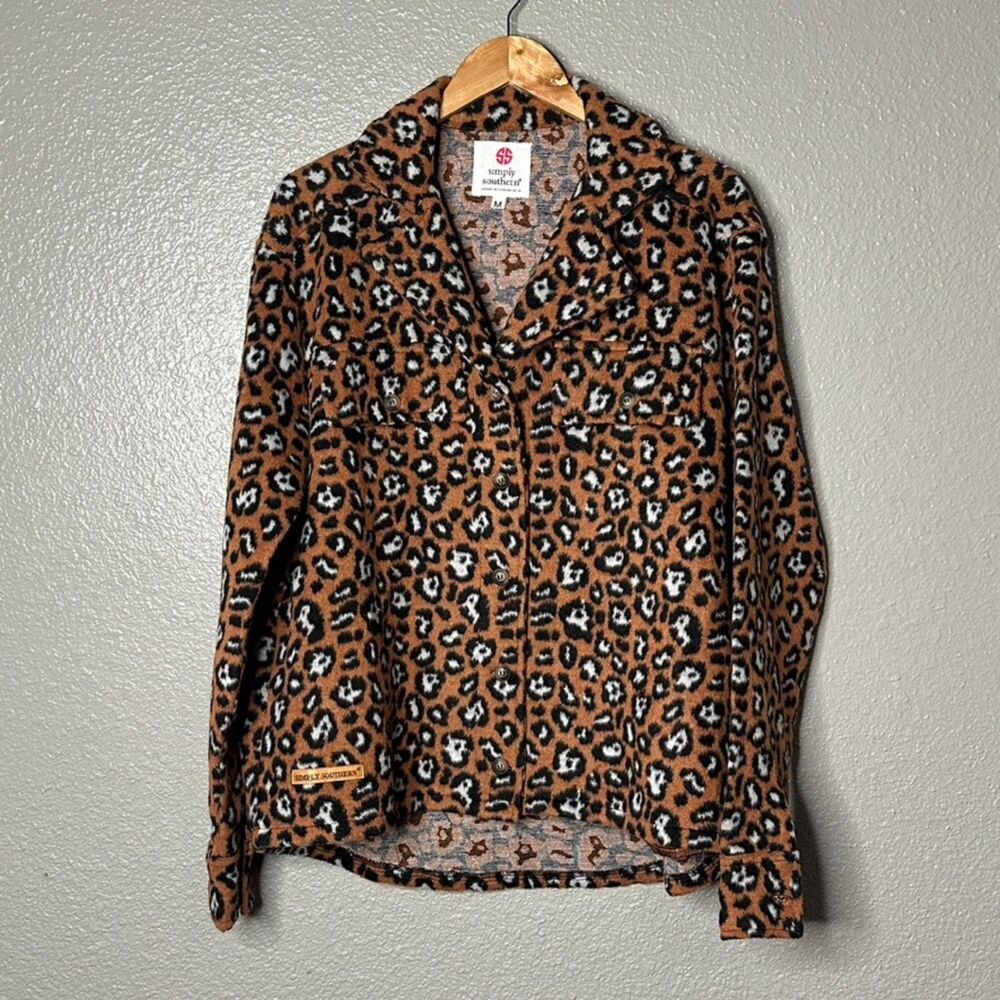 Simply Southern Leopard Jacket Shacket Button up … - image 2